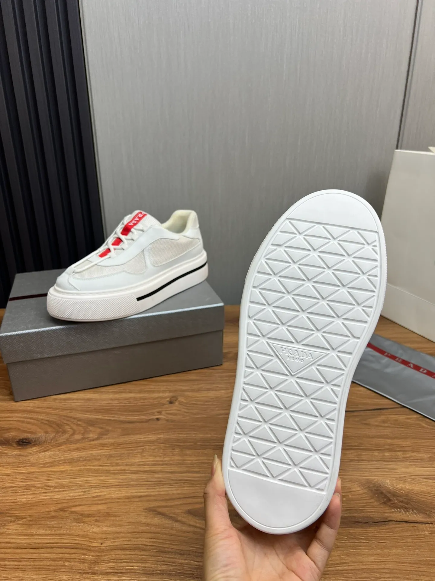 Men's shoes 💰580💰 [PRADA] Men's shoes are popular in the counter, official website is synchronized, 1 high-quality shipment ✔️Original fly-woven cowhide + cowhide lining, 1🆚1 replica, original sole, 38-45 (45 customized, non-refundable)